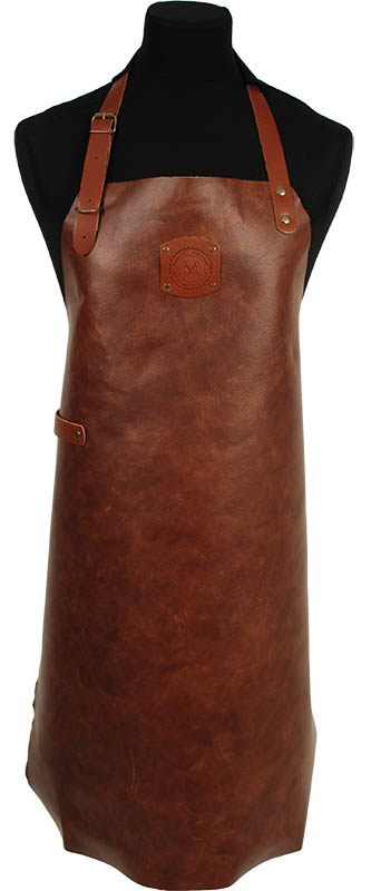 Schriks sloof 3790 Leren Schort met verstelbare nekband, riemsluiting handdoeklus en badge Afmeting:90 - 70