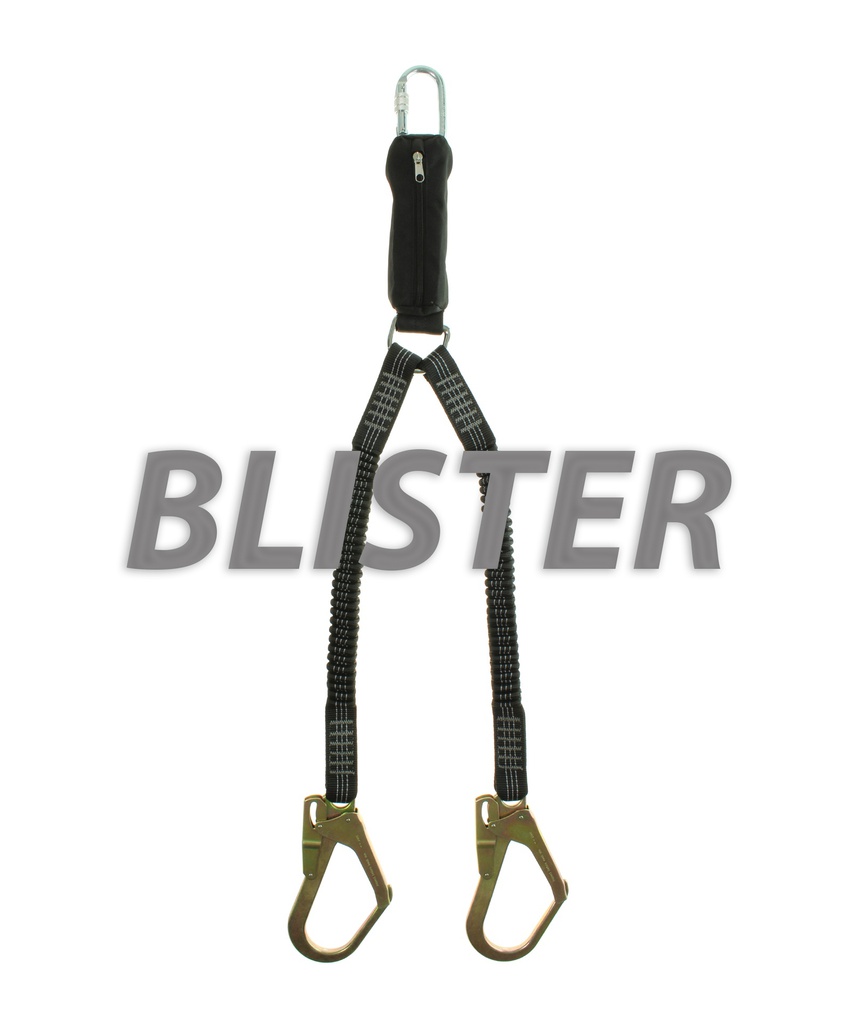 Edge Delta 2 2M Blister  Elastische vanglijn met valdemper + 2x steigerhaak en 1x musketon met schroefsluiting - blisterverpakking (ELVDDW2AH20.BL)