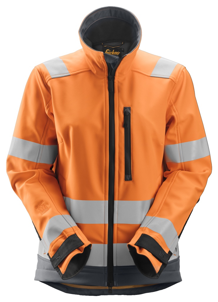 Snickers Workwear AllroundWork, High-Vis Softshell Damesjack Klasse 2/3 1237