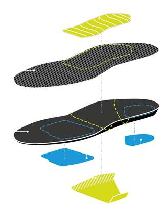 Bata EXCELLENT FIT Inlegzool comfort, demping, stabiliteit, extra voetboog- en voorvoetondersteuning, brengt holle/platte voeten in juiste positie