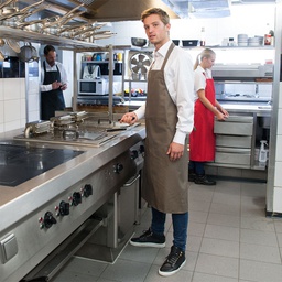 Schriks schort 4050 Kookschort groot met zak in tweeÃ«n gedeeld met lange stikbanden Afmeting:100 - 100