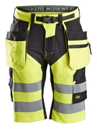 [6933] Snickers Workwear FlexiWork, High-Vis Korte Broek+ met Holsterzakken Klasse 1 6933